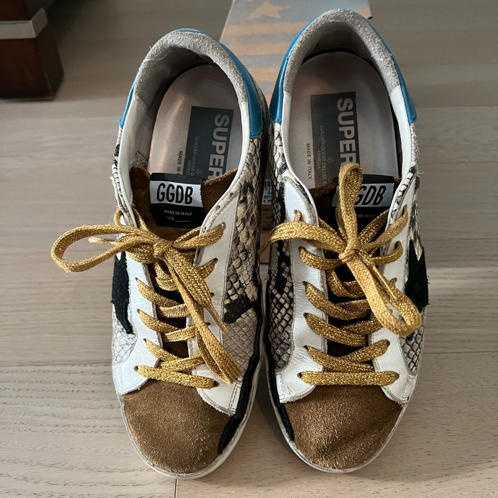 Golden Goose Sneakers Rock Snake Black Star Size 38/8